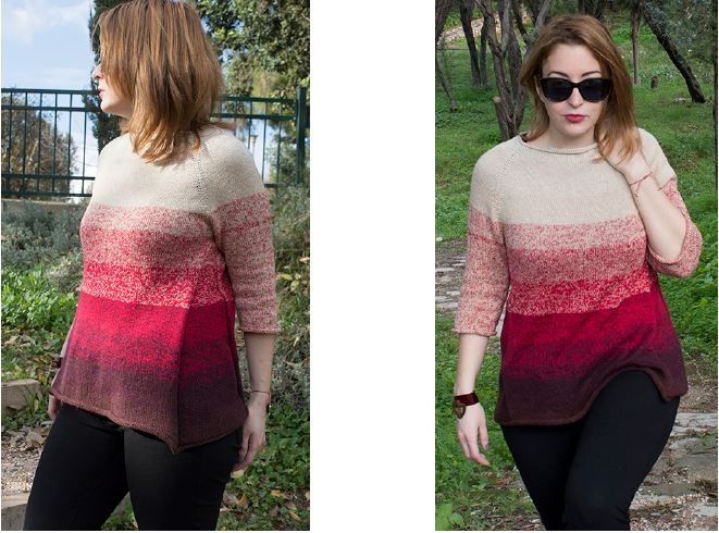 Γκράφιτι - Πλεκτή μπλούζα με βελόνες