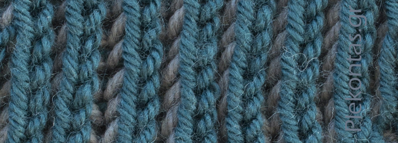 Πλέξιμο Μπριός με 2 χρώματα brioche 2