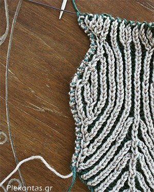 Μειώσεις & Αυξήσεις σε πλέξη Μπριός με δύο χρώματα brioche inc dec