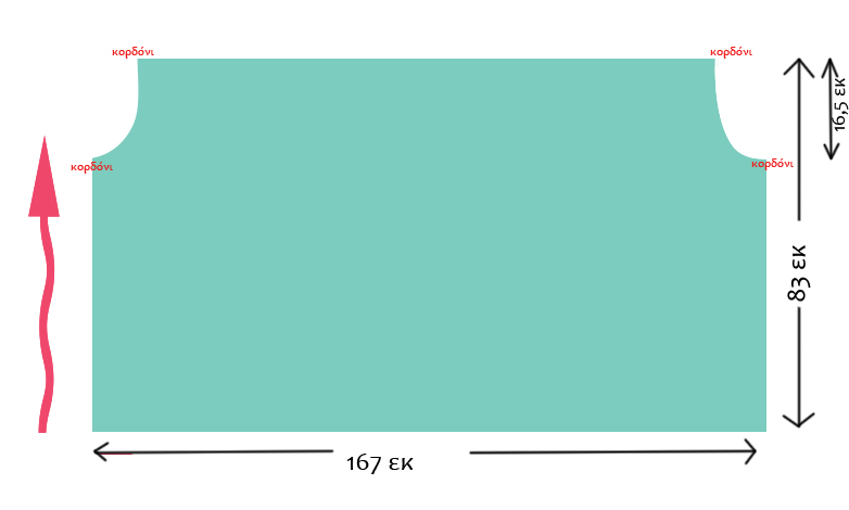 Σχεδιάγραμμα για πλεκτό φόρεμα παραλίας cover-water