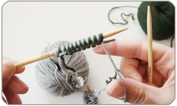 Ρίξιμο πόντων με δύο χρώματα - νήματα