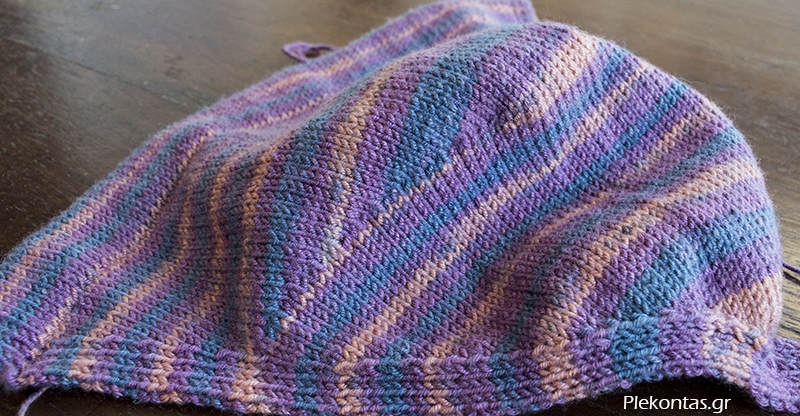 Κοντές σειρές με την μέθοδο του δίδυμου πόντου - twin stitch ή shadow wraps