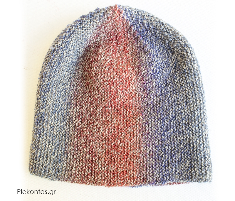 Πλεκτό σκουφί με κοντές σειρές