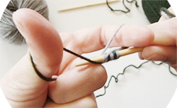 Ρίξιμο πόντων με δύο χρώματα - νήματα 7