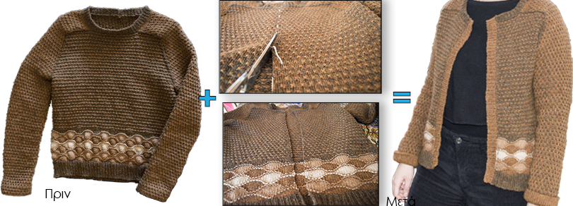 Κόψιμο πλεκτού - Steeking miu